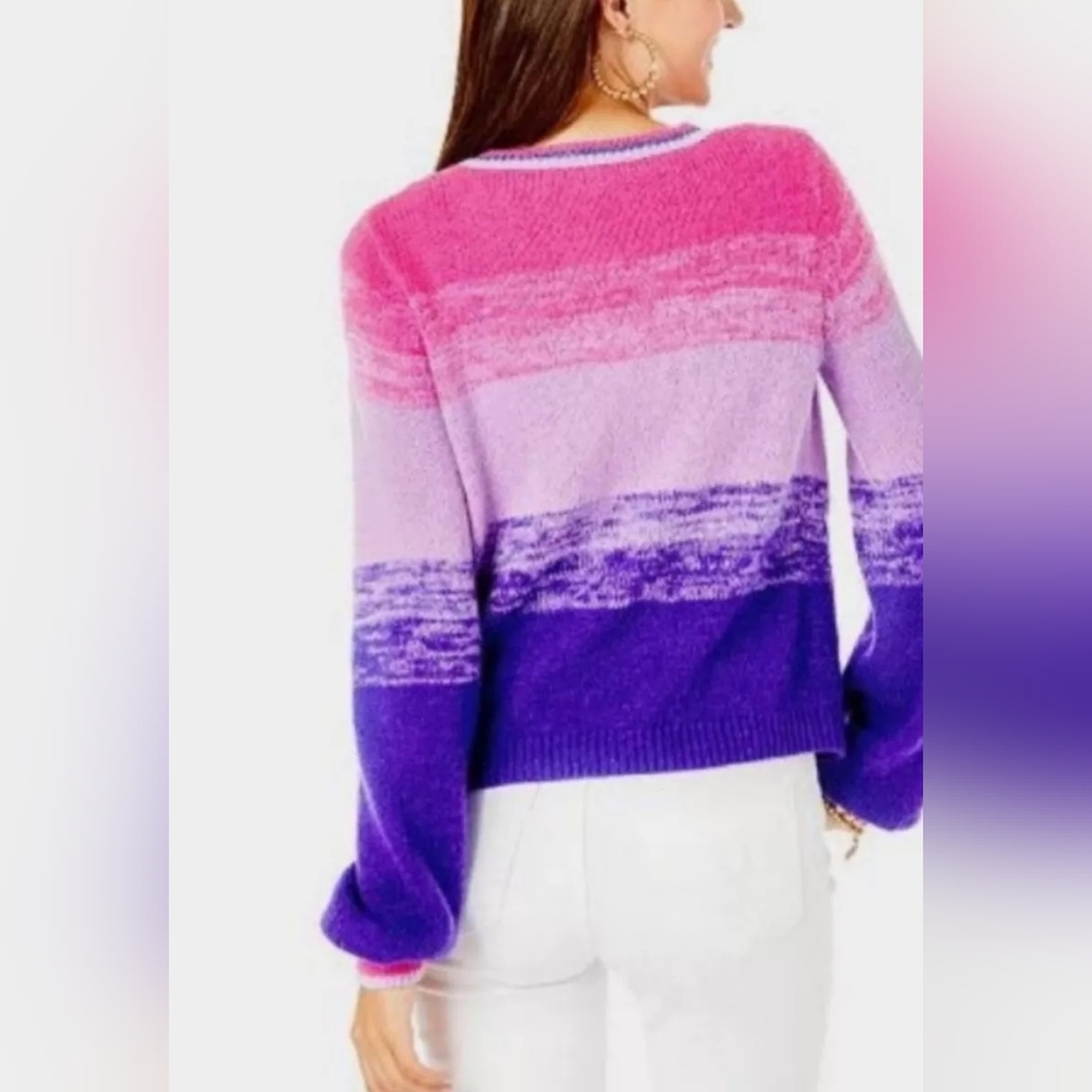 Lilly Pulitzer Tessalynn Pink & Purple Cardigan w/ Matching Tank Top Set - Picture 2 of 16